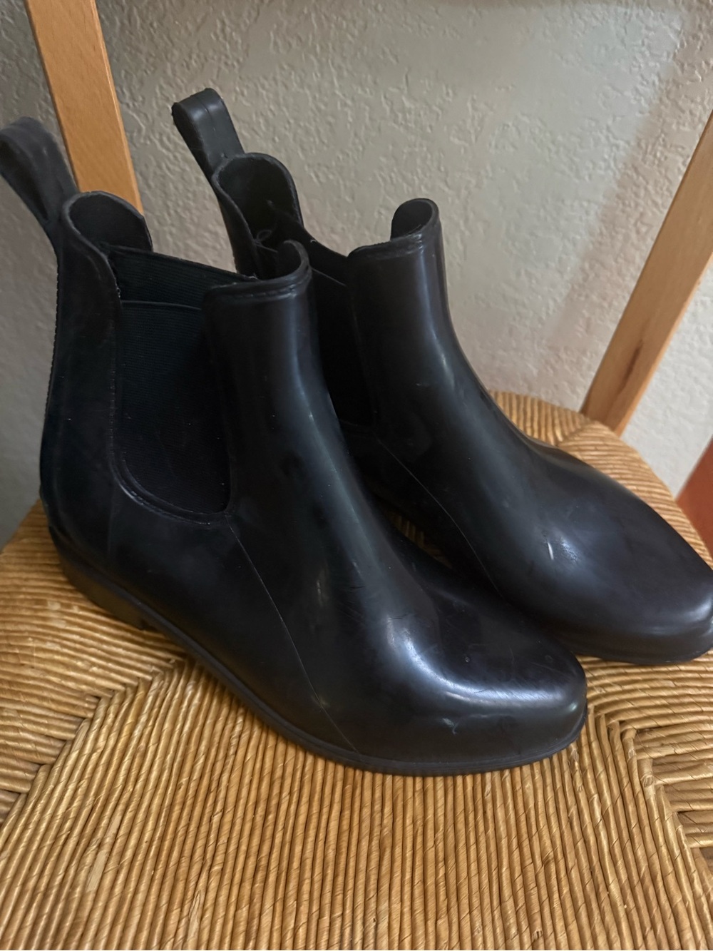 Ralph Lauren Black Chelsea Rain Ankle Boots